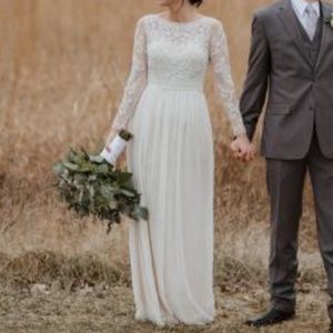 BHLDN Sinclair Long sleeve beaded wedding Dress